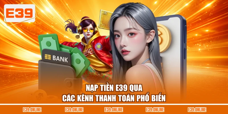 Nạp tiền E39 qua các kênh thanh toán phổ biến